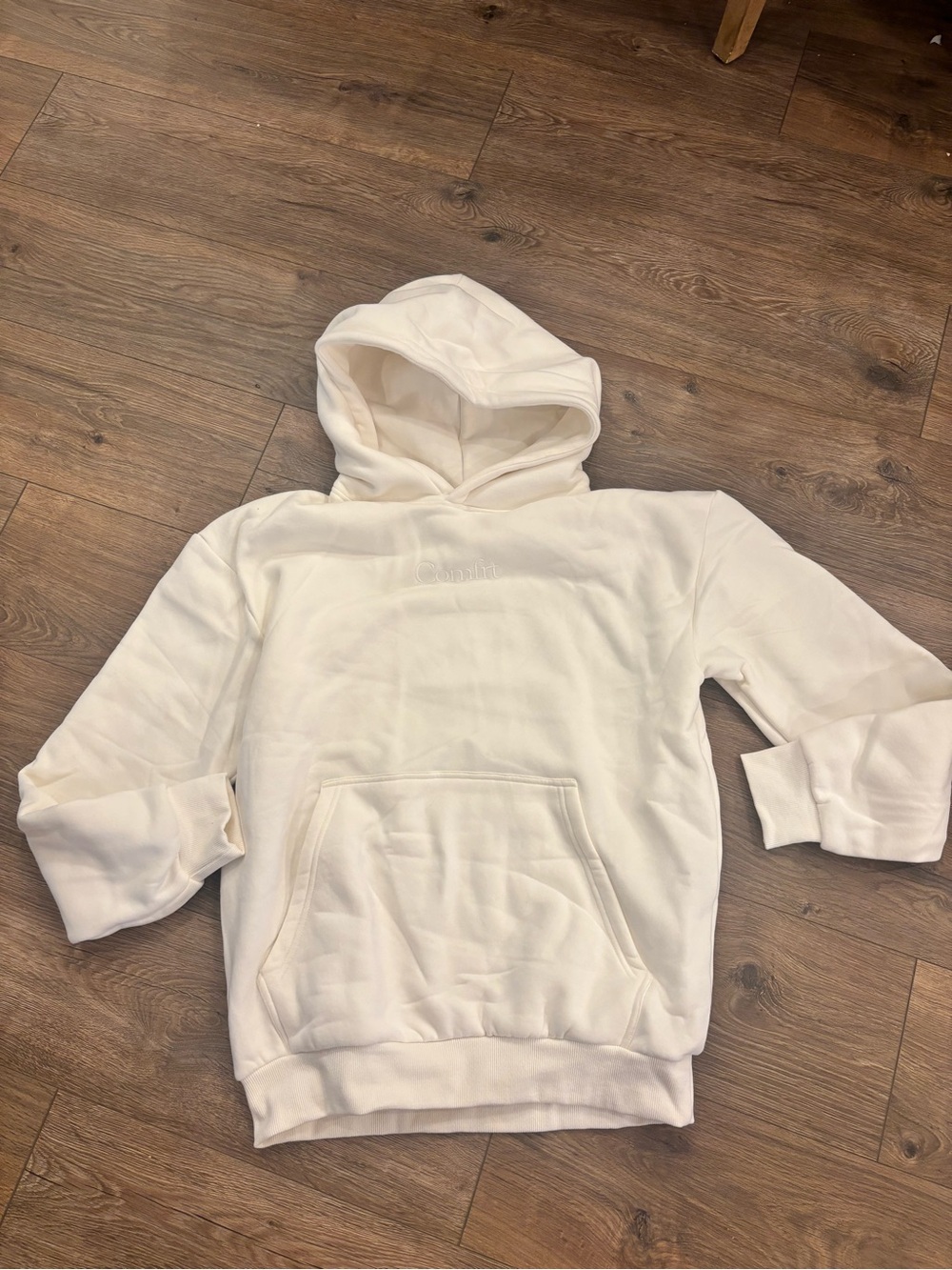 Comfrt Ivory  Hoodie Sweatshirt Unisex  Pullover Size Small New